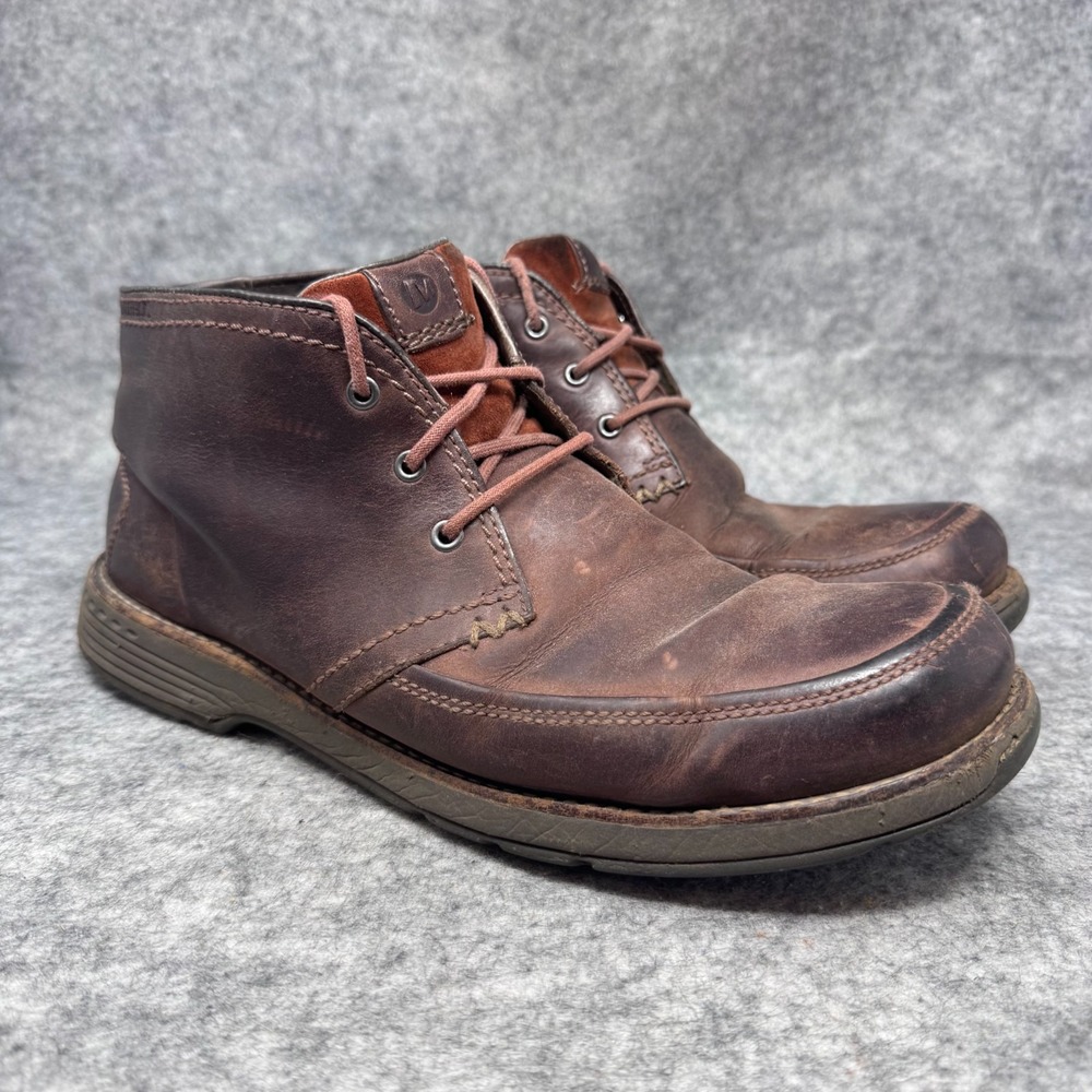 Merrell Realm Chukka Boots Mens 10.5 Brown Leather Lace Up Casual Ankle